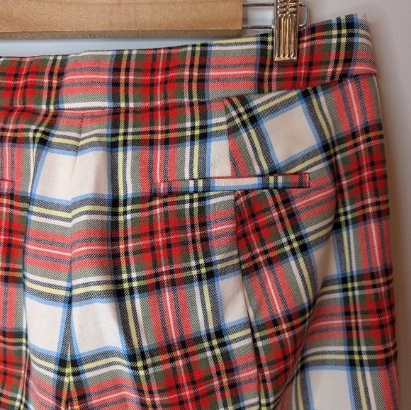 J Crew Willa Cropped Flare Pant in Snowy Stewart Tartan Wool Blend 8P - Picture 9 of 15